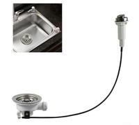 Kit de vidage d'évier de cuisine en acier inoxydable avec contrôleur de câble, bonde clic-clac pour filtration des aliments (114 mm)