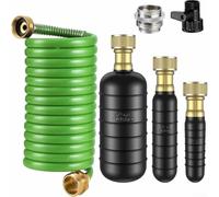Kit de vidange, 3 pièces avec tuyau rétractable de 3 m, pour nettoyer l'évier, la douche et les tuyaux de vidange de piscine de 1 à 6 cm de diamètre (vert)
