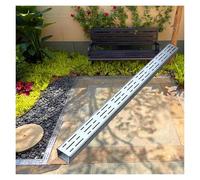 Kit de vidange à canal mince - Système de tranchée en acier inoxydable avec coude à 90° pour une utilisation en extérieur - Idéal pour le jardin, le garage et les solutions de drainage du sol
