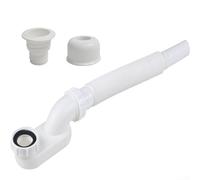 Kit de vidange de baignoire autoportante flexible, kit de vidange de baignoire à profil bas G1-1/2" flexible P-siphon 32 mm connexions à joint coulissant pour baignoires autoportantes