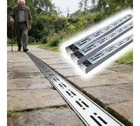 Kit de vidange de canal en acier inoxydable pour terrasse extérieure/allée - 3,6 cm, 5 cm, 15,2 cm, 15,2 cm, 20,3 cm de large avec système de drainage français (lot de 3, 5 x 5 cm)