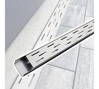 Kit de vidange de tranchée en acier inoxydable, drain 304 canaux avec grille rectangulaire, système de drainage linéaire extérieur pour cour