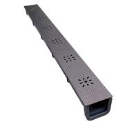 Kit de vidange de tranchée en acier inoxydable - Pour terrasse, allée, salle de bain et cuisine - Drainage à canal peu profond 50 x 5 x 4 cm - Très résistant à la rouille et facile à installer