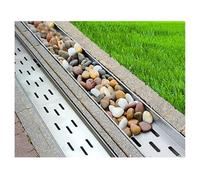 Kit de vidange de tranchée en acier inoxydable robuste - Système de drainage de canal extérieur pour terrasses et patios Solution efficace de gestion de l'eau (H x l x L) 15 x 15 cm