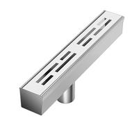 Kit de vidange de tranchée fin en acier inoxydable - Système de drainage extérieur durable pour jardin, terrasse, trottoir, parking, salle de bain - 25 x 5 x 5 cm - Grilles et canaux robustes