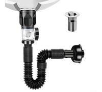 Kit de vidange d'évier en acier inoxydable et ABS avec couvercle à rabat, bloc pop-up flexible, design anti-obstruction, joint en silicone intégré, étanche, pour salle de bain ou cuisine, 3 à 30,5 cm