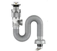 Kit de vidange d'évier universel avec tuyau flexible, égouttoir de lavabo de salle de bain, siphon de plomberie anti-fuite et anti-odeur for éviers de cuisine et de salle de bain(Grey,Small bounce)
