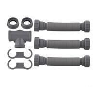 Kit de vidange double pour évier réglable, avec tuyaux flexibles de 20 à 80 cm, siphon P de 1 1/2 pouces et adaptateurs de 1-1/4 pouces joints étanches Kit complet de plomberie pour cuisine ou salle