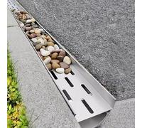 Kit de vidange en résine et acier inoxydable pour tranchées | 100x(15-25)x(6-30) cm pour jardin, cour, couverture d'évacuation de la serrure : grille en acier inoxydable (100x20x10cm
