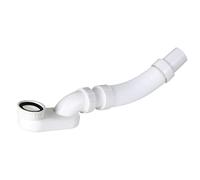 Kit de vidange flexible autoportant - Siphon plat à profil bas pour tuyau de vidange de baignoire et douche - 3,8 cm de diamètre