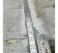 Kit de vidange linéaire en acier inoxydable 304, système de drainage de canal extérieur pour terrasse et allée, drain de tranchée mince avec plaque de grille, 7 x 3 cm