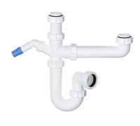 Kit de vidange standard pour évier de cuisine avec connecteur de tuyau d'évacuation de machine à laver, tuyau de 40 mm pour joint d'eau de 75 mm, kit de sortie universelle de 1,5 bol