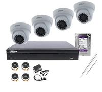 Kit de vidéosurveillance 4 caméras Full HD Domo Dahua Dvr Full HD Hdcvi Disque 1 To Violet Cctv Malaga Maison ou Entreprise Installation facile