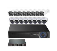 Kit de vidéosurveillance 4K Ultra HD 8MP avec détection de Visage POE NVR, Audio bidirectionnel extérieur, système de vidéosurveillance Domestique 4MP CCTV(8+8t,16pcs 4MP Cameras)