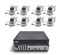 Kit de Vidéosurveillance 8 Canaux 4K Dôme IP PoE GSS Pro, NVR Ultra HD avec Switch Intégré, Caméras Antivandalisme Métal (8MP), IA, Smart Dual Light (sans Disque Dur)