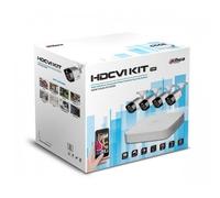 Kit de vidéosurveillance Dahua HAC-KIT002 HDCVI avec DVR 8 canaux, 4 caméras fixes IR 720P et 1 HD 1 To, bloc d'alimentation et câble