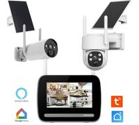 KIT écran 7″ enregistreur 4MP Ultra HD + 2 Caméras Rechargeables (1x PT) + 2 Panneaux Solaire