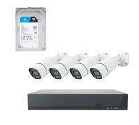 Kit de vidéosurveillance POE PNI House IPMAX POE 8, NVR avec 4 Ports POE, 4 caméras IP 8MP, Disque Dur 1 TB Inclus