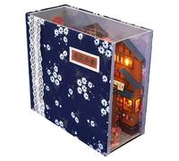 Kit de vie miniature 3D, coin de livre de bricolage | Modèle de maison en bois à rassembler : décoration de bibliothèque, cadeau de fête, anniversaire, artisanat créatif pour adultes, adole