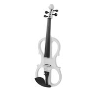 Kit de violon électrique HaloVerde avec système pleine taille 4/4 avec amplificateur de commandes de volume et de tonalité intégré prêt pour la pratique des étudiants et les (Blanche)