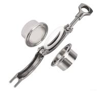 Kit de virole de soudure sanitaire en acier inoxydable 304 avec triple pince et joint en PTFE, convient pour les tuyaux résistants aux fuites d'aliments et de boissons (63 mm)