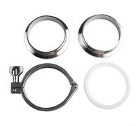 Kit de virole de soudure sanitaire OD 1,9 cm avec triple collier de serrage et joint en PTFE pour connexions robustes (38 mm)