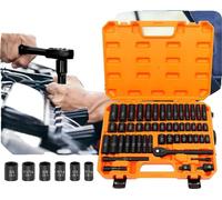 Kit de vis à choc, 50 pièces, entraînement 3/8", compatibilité métrique et SAE