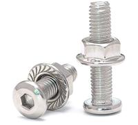 Kit de vis à tête hexagonale biseautée M6 en acier inoxydable 304 et d'écrous bride, 30/60 jeux, boulons Allen fraisés(M6*30 (30 sets))