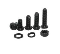 Kit de vis à tête hexagonale ronde 2510 à 142 M2 M2.5 M3 M4 M5 M6, noires, de qualité 10.9, à tête creuse, à six pans creux, ISO7(M2 482pcs)