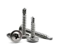Kit de vis autotaraudeuses en acier inoxydable 410 | Queue de foret à tête ronde Phillips M4.8, 100 pièces, for plaque de fer en aluminium