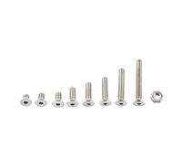 Kit de Vis Boulon Assortiment 300 pièces en Acier Inoxydable A2 avec Ecrous Douille Hexagonale Tête Fraisée Plate, M2.5 x 4/5/6/8/10/12/16/20mm (Tête Plate)