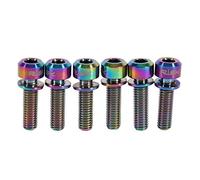 Kit de Vis Boulons M5 x 18mm en Alliage de Vélos VTT pour Pannier de Bouteille d'eau avec Rondelles (Ensemble de 6Pcs) (Couleur : Rainbow)