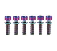 Kit de Vis Boulons M5 x 18mm en Alliage de Vélos VTT pour Pannier de Bouteille d'eau avec Rondelles (Ensemble de 6Pcs) (Couleur : Rainbow)