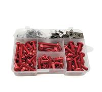Kit De Vis De Carénage pour K&awasaki KX 250 450 F, KX100, KLX 125 250, KDX125, KDX250, Vis De Carénage, Écrous De Fixation De Pare-Brise Kits De Boulons De CaréNage(Rouge)