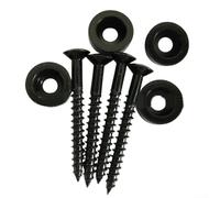 Kit de vis de montage pour manche de guitare basse avec inserts de virole pour guitares de style Fender - Matériel en métal (noir)