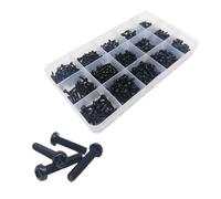 Kit de vis et écrous à tête cylindrique cruciforme, en nylon noir et blanc, 300/700/1160 pièces, M2, M2,5, M3, M4, en plastique, isolant, boîte(Black 700pcs)