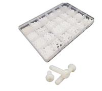 Kit de vis et écrous à tête cylindrique cruciforme, en nylon noir et blanc, 300/700/1160 pièces, M2, M2,5, M3, M4, en plastique, isolant, boîte(White 1160pcs)