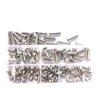 Kit de vis for meubles en acier inoxydable 304, boulons hexagonaux à tête fraisée et écrous hexagonaux M2 M2.5 M3 M4 M5 M6(M5 (160pcs))