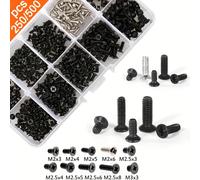 Kit de vis M2 M2.5 M3, 500 pièces, kit de vis pour ordinateur portable, réparation d'ordinateurs et d'appareils électroniques 250pcs