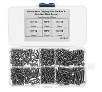 Kit de Vis M3 300 Pièces, Acier Inoxydable 304, Vis Auto - Taraudeuses à Bout Plat à Croisillon - Résistance à la Corrosion, Boîte de Rangement, Usage Multi - Applications