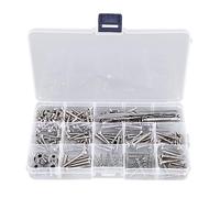 Kit de vis pour guitare électrique HaloVerde avec étui de rangement portable pour l'entretien des instruments, un assortiment tout-en-un d'outils de luthier et d'accessoires de (Argent)