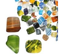 Kit de Vitrail en Verre Cristal, Morceaux Cassés pour Loisirs Créatifs | Seau de Rangement Inclus, Bords Arrondis, 500g par Baril, pour Cadres Photo et Travaux Manuels Couleur Aléatoire
