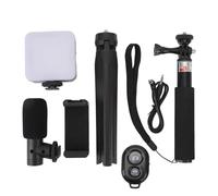 Kit de vlogging amélioré : luminosité réglable, réduction du bruit microphe et trépied polyvalent pour vidéographie, vlogging et entretiens médias