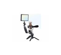 Kit de vlogging - SOMIKON - Lampe LED, microphone, trépied - Éclairage doux - Support smartphone - Noir