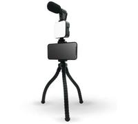 Muvit Kit de Vlogging 4 en 1 – Micro, trépied et LED – Noir