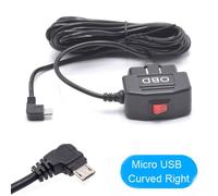 Kit De Voiture 24h,C¿Ble De Chargement 5v 3a Avec Port Mini Micro Usb,Pour Xiaomi 70mai Yi 360 Dash Cam Dvr,Obd - Type Micro Curved Right