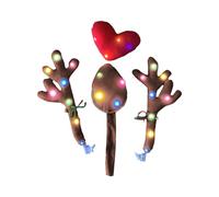 Kit de voiture de Noël avec bois de rennes et décoration de voiture nasale, kit de voiture de rennes pour véhicule, camion, voiture de renne, avec LED L L