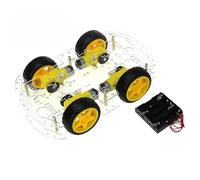 Kit de Voiture de Robot Intelligent | Châssis Acrylique 4WD avec Plaque de Code de Vitesse | DIY Robotics Kit for STEM Education/Microcontroller Projects | 4 Moteurs DC de