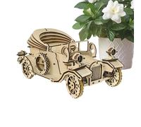 Kit de voiture en bois - Véhicule puzzle 3D rétro - Pièce de collection - Jouet d'assemblage de cerveaux - Cadeau de loisirs vintage pour adultes, adolescents, hommes, femmes, amis, famille