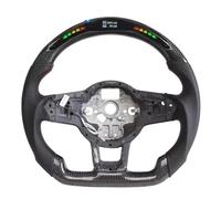 Kit de volant de voiture avec écran LED, en cuir perforé et fibre de carbone, compatible avec Volkswagen GTI Golf MK7 2015-2017(With led)